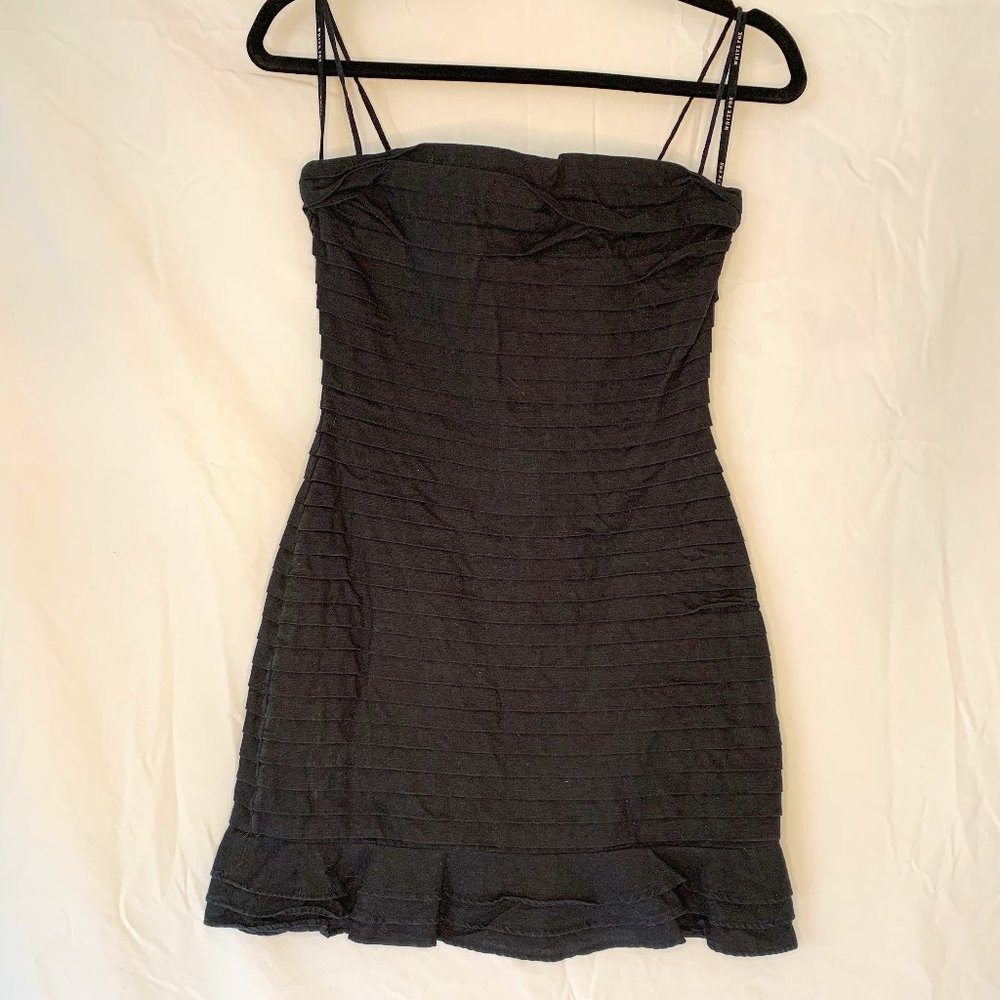 Black 'Think Again' Ruffle Party Dress